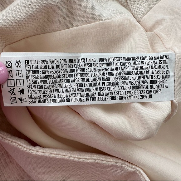 Forever 21 faux wrap mini  skirt with side tie, in a rayon/linen blend - Picture 9 of 9